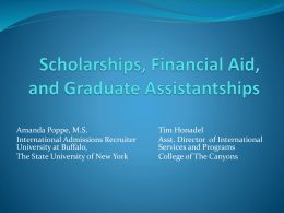 Scholarships, Financial Aid, and Graduate Assistantships