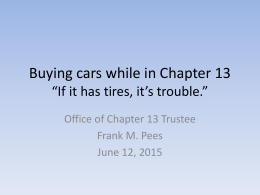 Buying cars while in Chapter 13