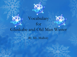 Vocabulary for Gluskabe and Old Man Winter