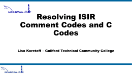 Understanding ISIR Comment Codes and C Codes