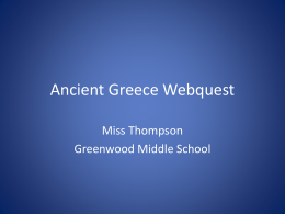 Ancient Greece Webquest - Greenwood School District