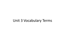 Unit 3 Vocabulary Terms