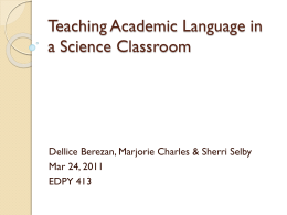 Academic Language In Science