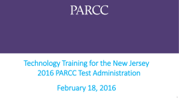 Technology Training for the New Jersey 2016 PARCC Test