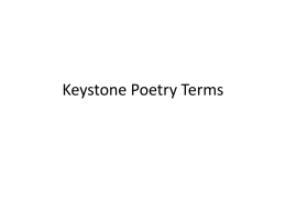Keystone Poetry Terms