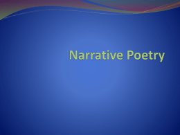 Narrative Poetry - Analys/Cr. Writ