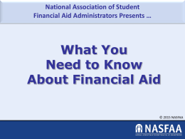 "What You Need to Know about Financial Aid" slideshow.