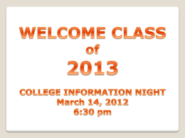 College Information Night (ppt)