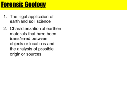 Forensic Geology Discussion