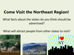 Come Visit the Northeast Region!