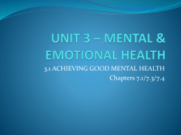Mental/Emotional Health - Centerville Public Schools