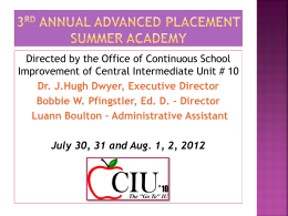 3rd Annual Advanced Placement Summer Academy - 10