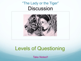 "The Lady or the Tiger" Socratic Seminar