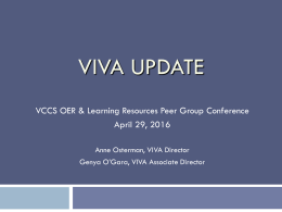 VIVA Update - Virtual Library of Virginia