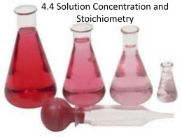 4.4 Solution Concentration and Solution Stoichiometry