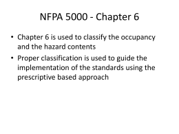 Industrial Occupancies * NFPA 5000
