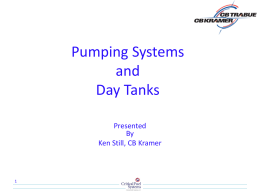 Day Tank and Pump Selection