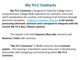 My Tri-C Contracts - training slides