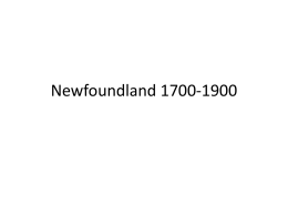 Newfoundland 1700 to 1900