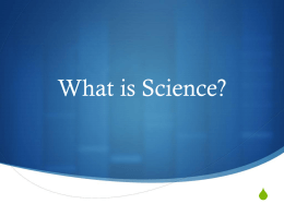 What is Science? - Blue Valley Schools