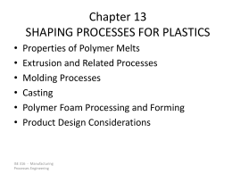 Chapter 13 SHAPING PROCESSES FOR PLASTICS