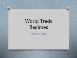 World Trade Regimes