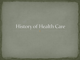 History of Health Care