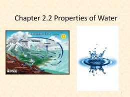 Chapter 2.2 Properties of Water