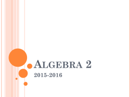 Algebra 2 Syllabus - Davidson Math