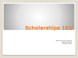 Scholarships 101 - Counseling