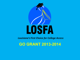 Go Grant - Louisiana Office of Student Financial Assistance