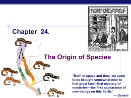AP Biology Chapter 24. The Origin of Species
