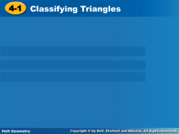 Section 4-1 Classifying Triangles