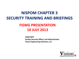 Back to Basics-NISPOM Chapter 3 July 2013