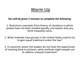 Warm Up You will be given 5 minutes to complete the following