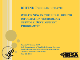 Presentation Slides - National Rural Health Resource Center