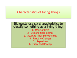 Characteristics of Living Things PPT