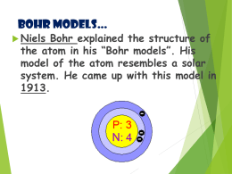 Bohr Models*