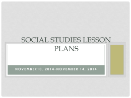 Social Studies Lesson Plans