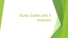 Study Guide Unit 5 Answers
