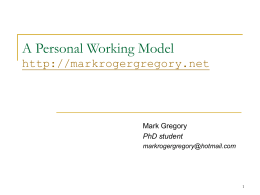 A Personal Working Model