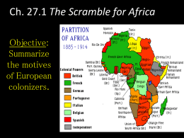 Ch. 27.1 Imperialists Divide Africa