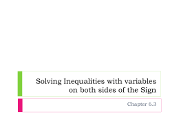 Solving Inequalities with variables on both sides of