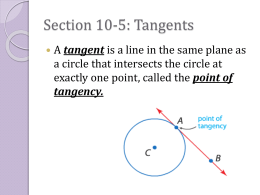Section 10-5: Tangents
