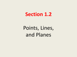 Section 1.2 * Points, Lines, and Planes
