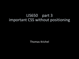 important CSS without positioning, page and contents design