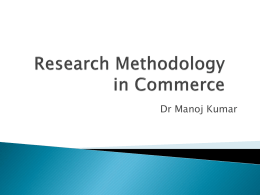 An Introduction to Research Methodology