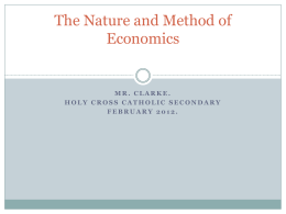The Nature and Method of Economics: Part One