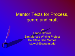 mentortexts.ISI.7.11 - The San Marcos Writing Project Wiki