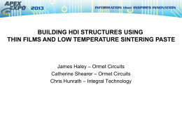 James Haley - Ormet Circuits, Inc.